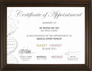 Plinest Newest Dr Tristan Tan Ming Guet Certificate