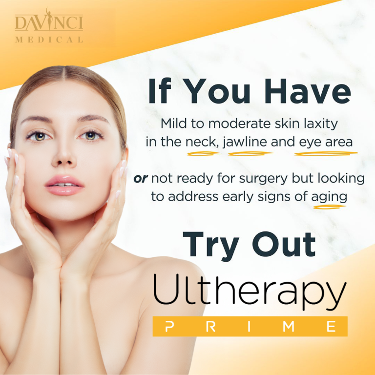 Ultherapy Prime is suitable for neck, jawline and eye area.