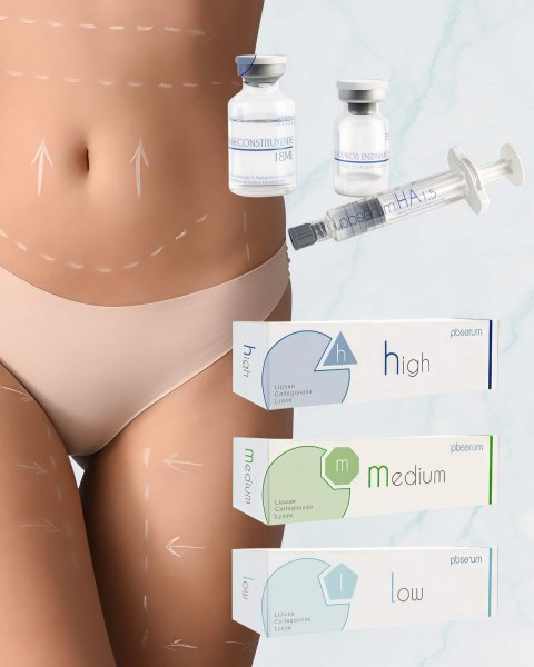 PBSerum Options PB Serum is an advanced injectable enzymatic treatment system designed for aesthetic medicine, targeting fat, fibrosis, cellulite, and scars.
