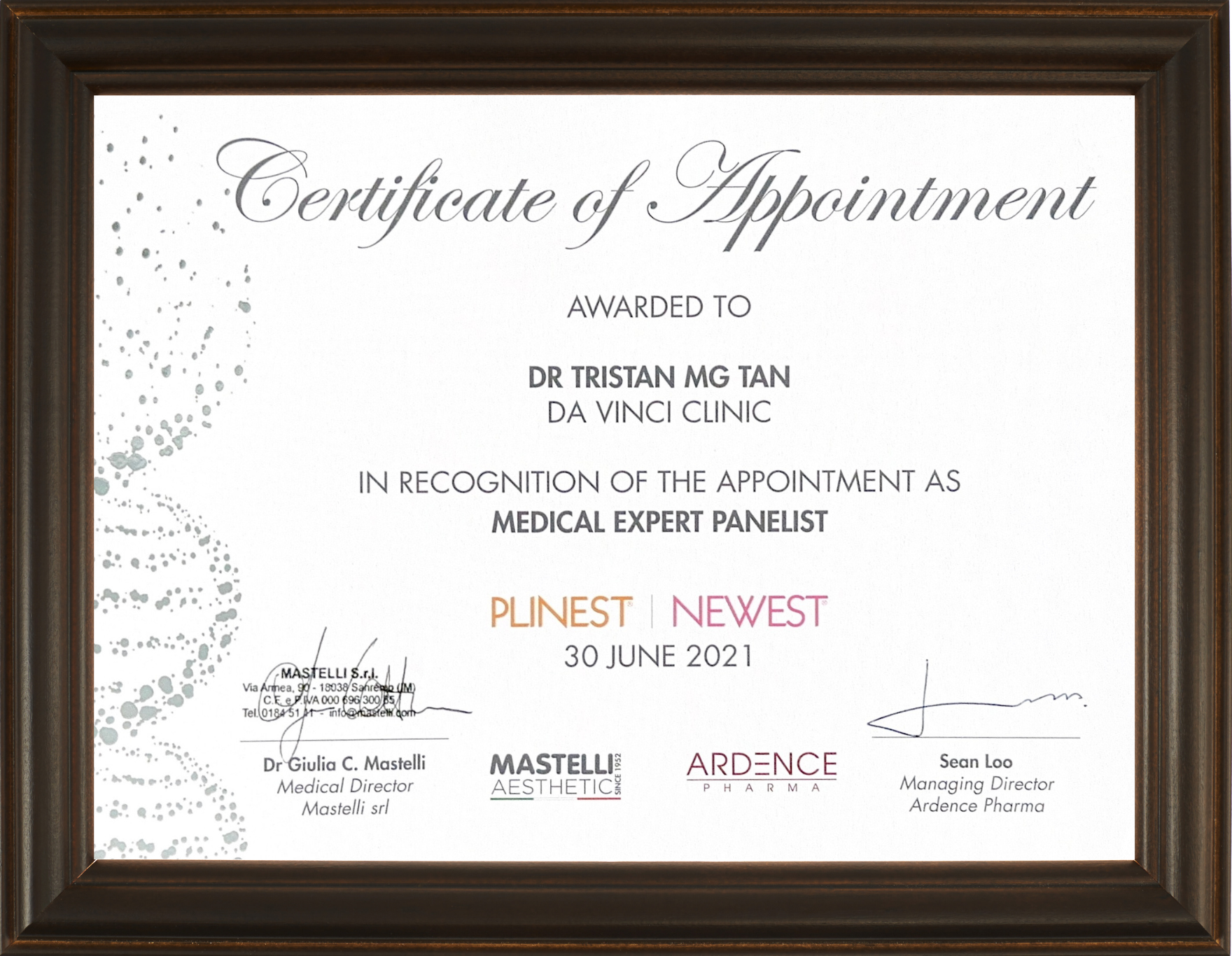 Medical Expert Panelist Mastelli Plinest/Newest - Dr Tristan Tan
