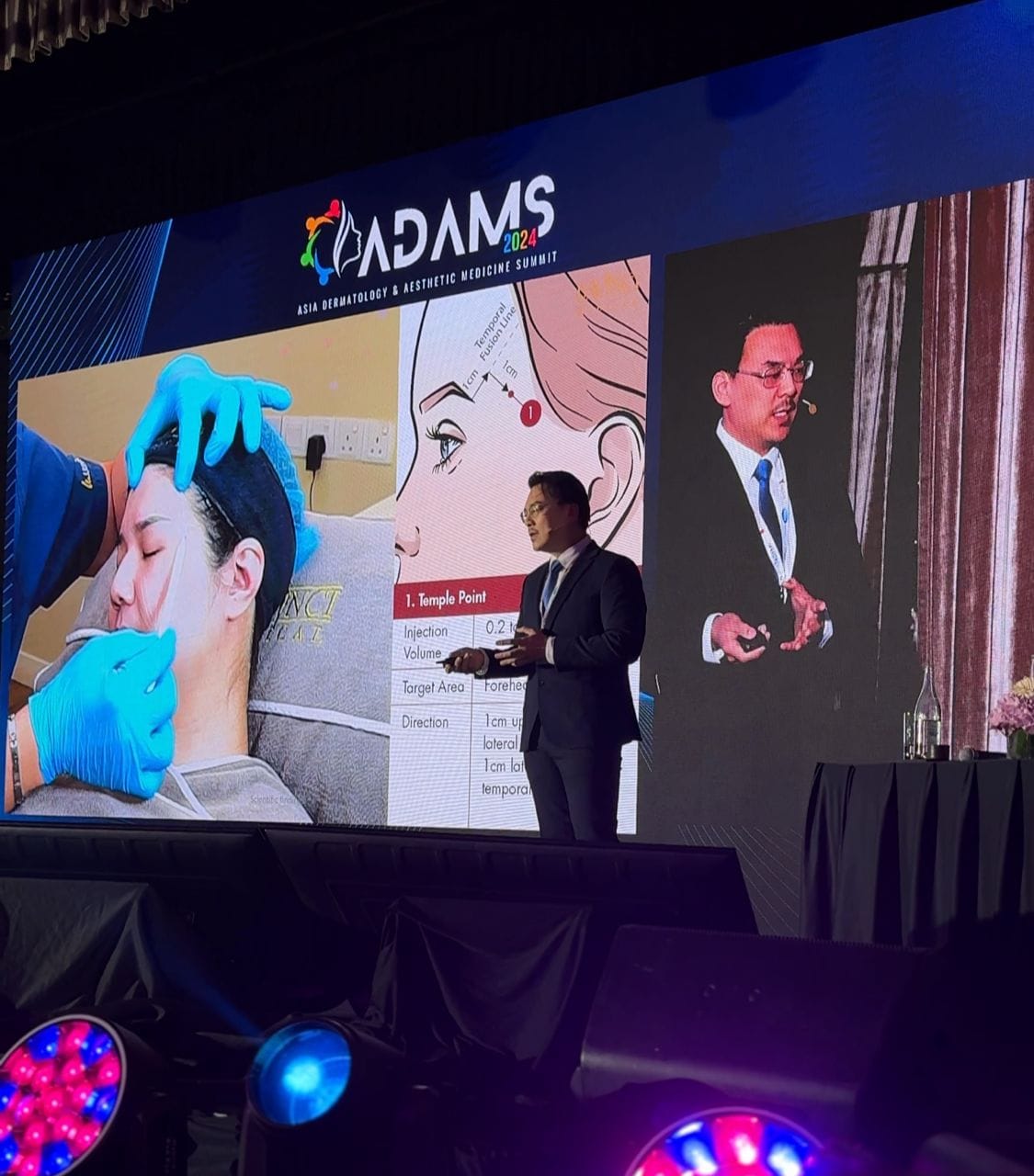 Dr Tristan Tan presenting PicoSure Pro and PN-HPT at ADAMS 2024