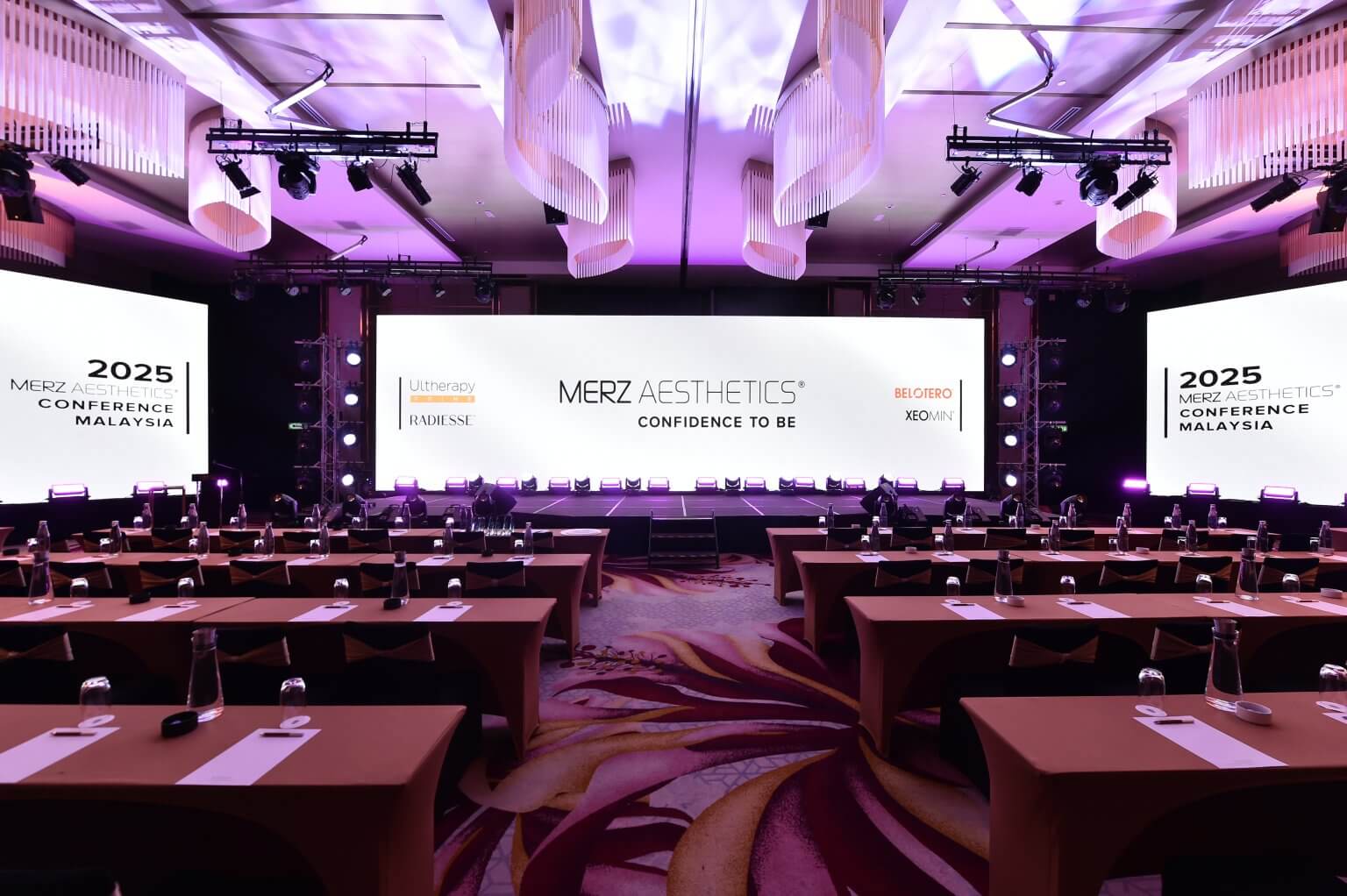 A well-prepared venue set for Dr. Tristan’s Ultherapy Prime event, ready to host aesthetic professionals from Malaysia and the Philippines.