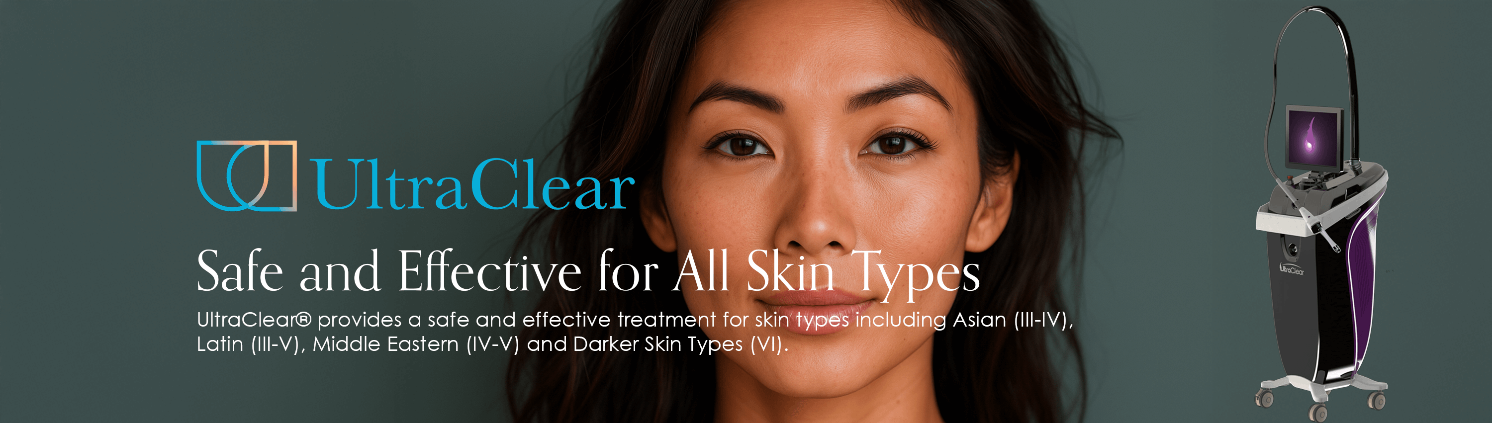 UltraClear is a cold ablative Er:YAG laser offering skin resurfacing with minimal downtime. Using short pulse durations to minimize heat, it precisely removes thin layers of skin to address fine lines, wrinkles, sun damage, acne scars, and uneven texture. The "3DIntelliPulse" technology allows for customized treatments, ranging from light peels to more aggressive resurfacing, aiming to deliver significant skin improvement with a faster recovery compared to traditional ablative lasers.