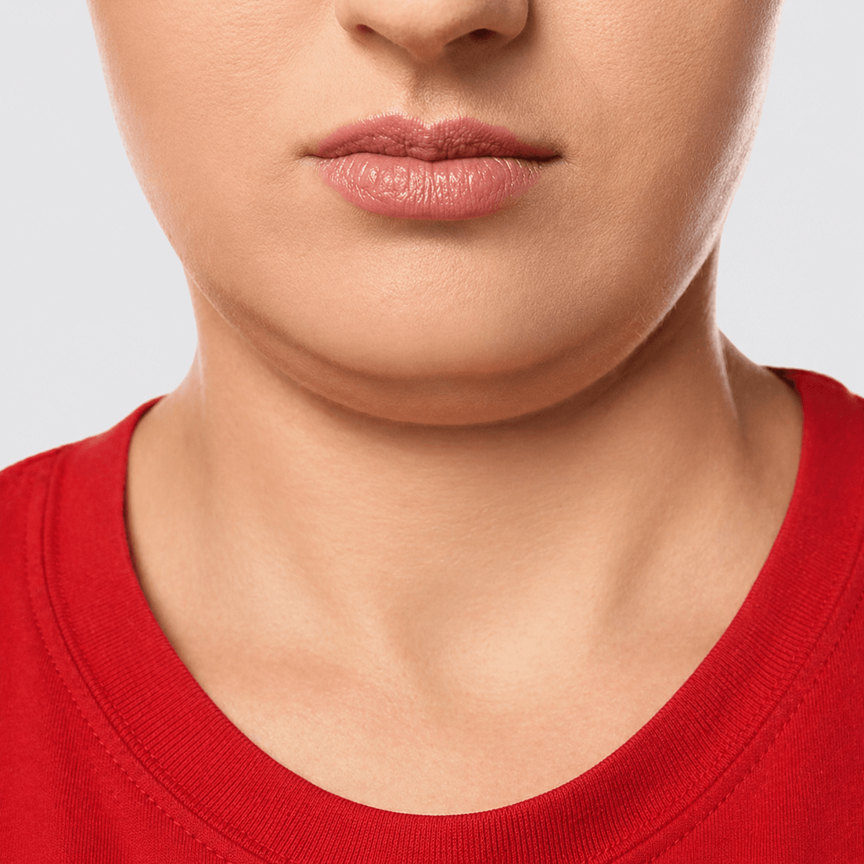 Sagging double chin and loose skin under chin
