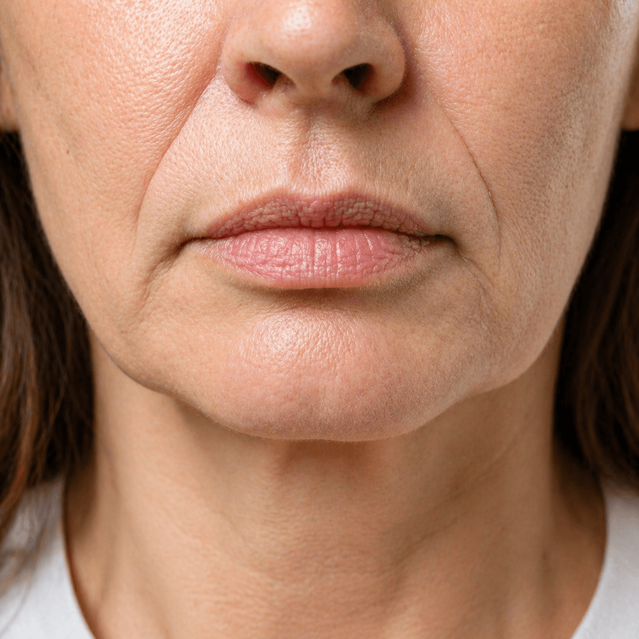 Jowl line and lower face sagging