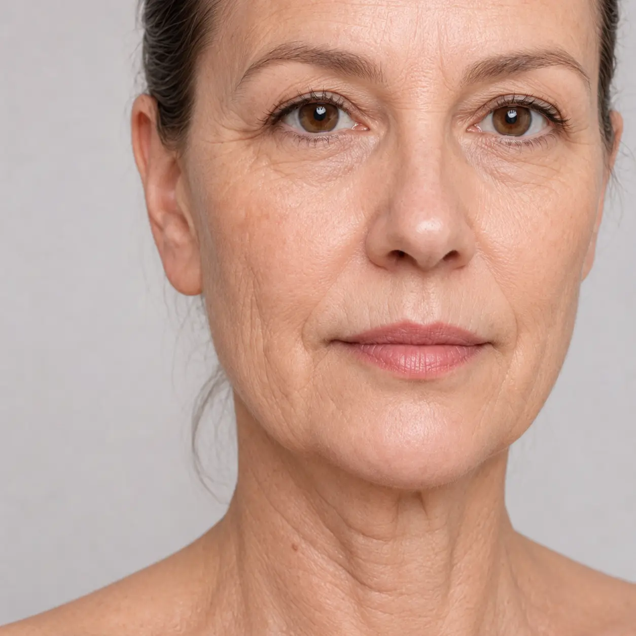 Loss of firmness in cheeks and mid-face