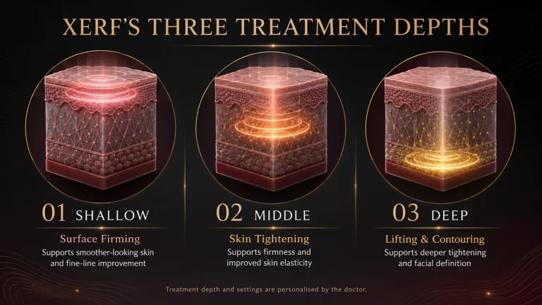 XERF RF Treatment Depths for Facial Contouring and Skin Laxity Improvement at Da Vinci Skin & Aesthetic Clinic