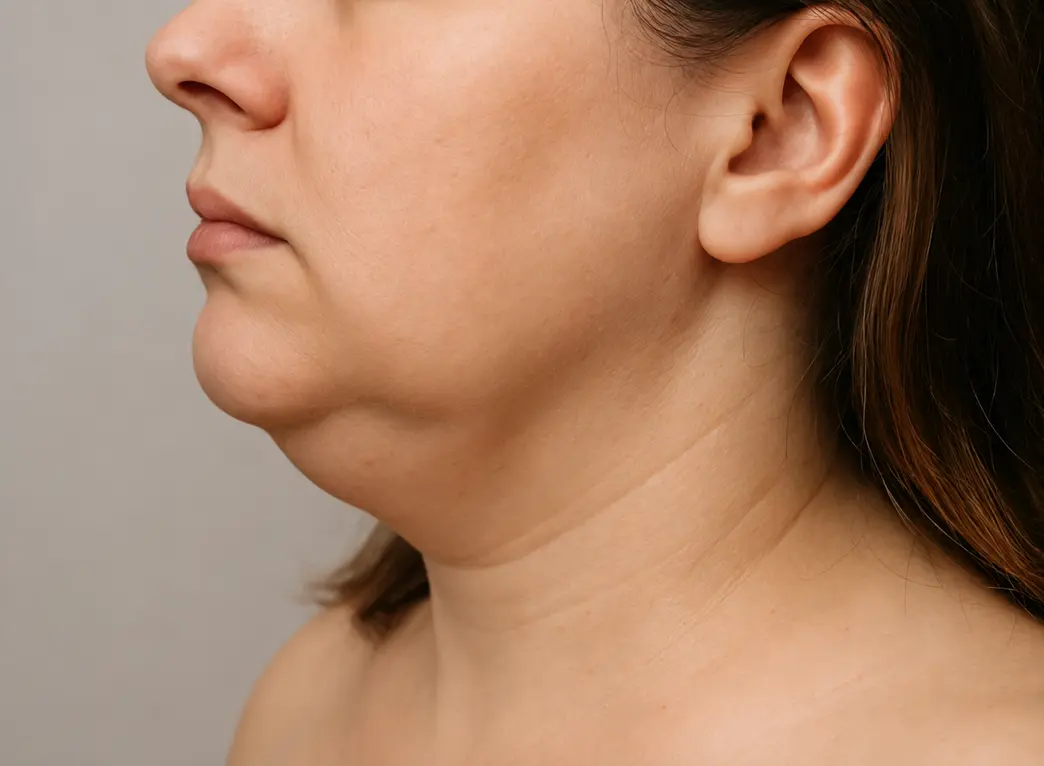 Double chin — submental / jaw profile