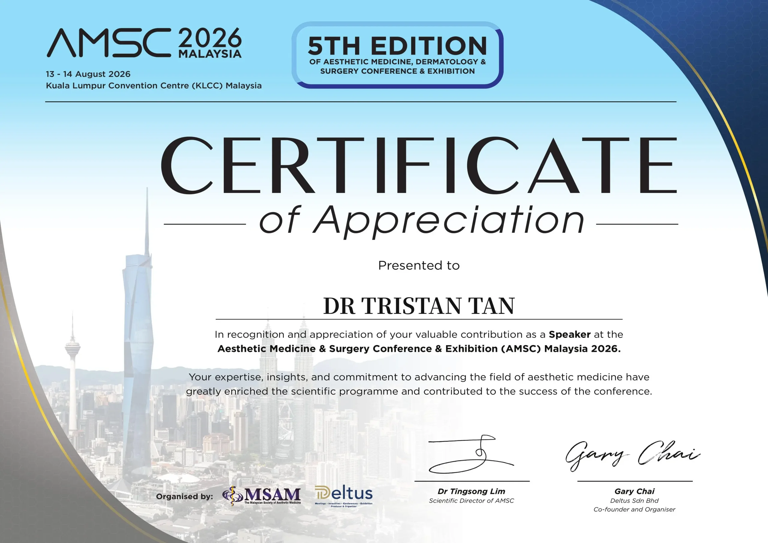 AMSC 2026 – Dr. Tristan Tan