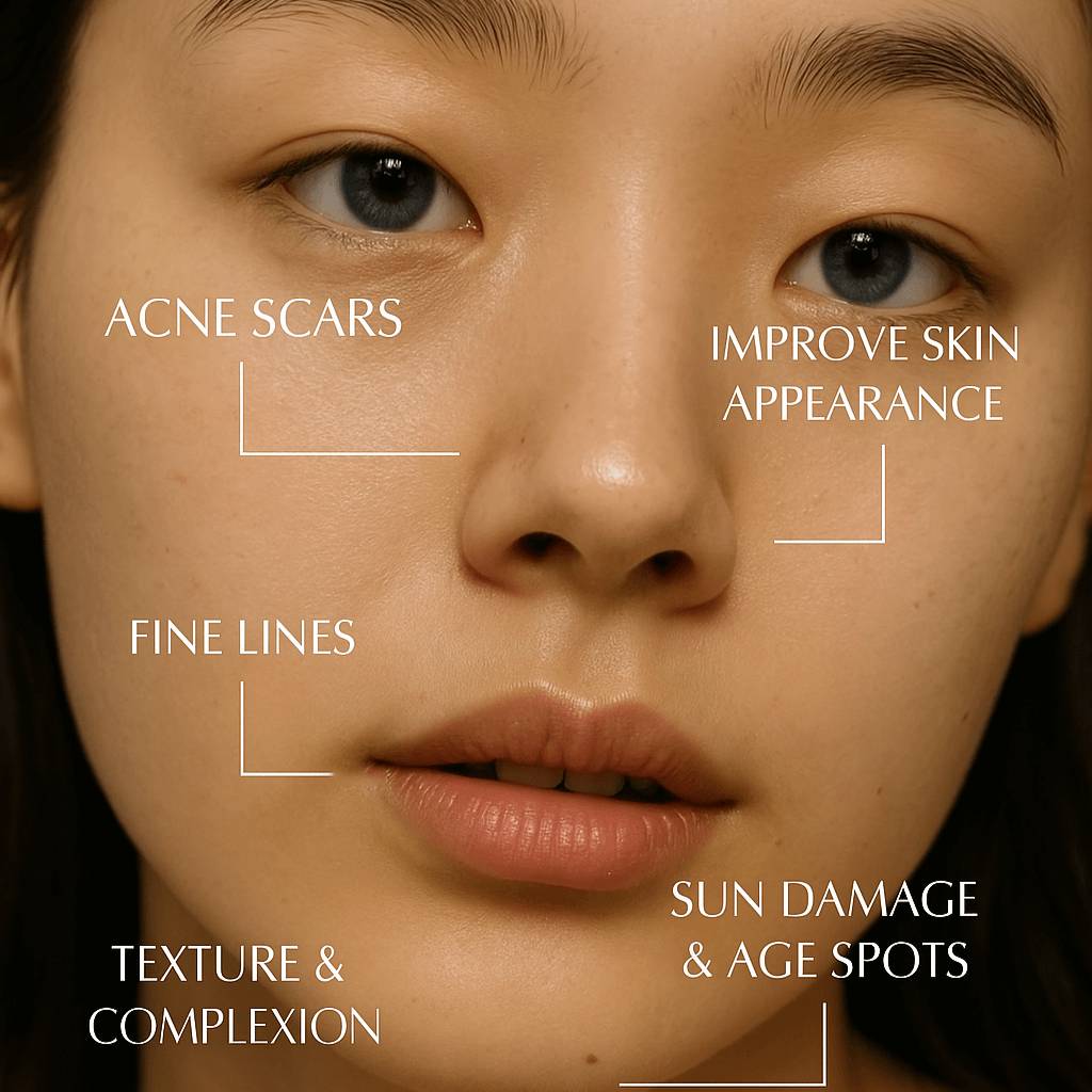 Areas UltraClear Laser can treat — face, neck, décolletage, hands and more