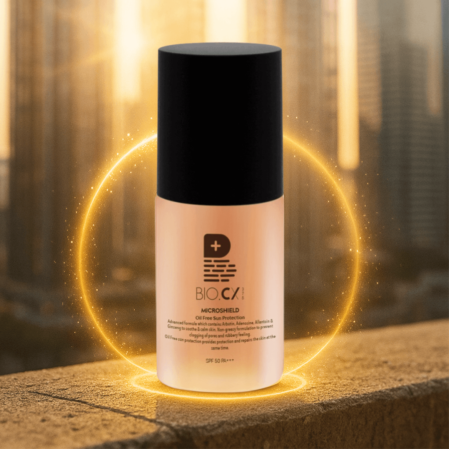 Bio.CX375 Mineral UV MicroShield. Contains both physical and chemical sunscreens along with all in one combination of brightener, soener and concealer which easily covers up imperfections. Non-greasy formulation to prevent clogging of pores and rubbery feeling. Suitable for all types of skin.