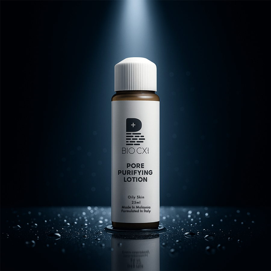 Pore Purifying Lotion is exclusively formulated with Triethyl Citrate, Ethyl Linoleate, Salicylic Acid and GT-Peptide-10 for acne-prone skin. The active ingredients eectively control the 4 main causes of acne which are excess sebum production, hair follicles clogged by oil and dead skin cells, bacteria and inflammation. It quickly counteracts comedones and inflammatory lesions, hence it treats and prevent acne formation.