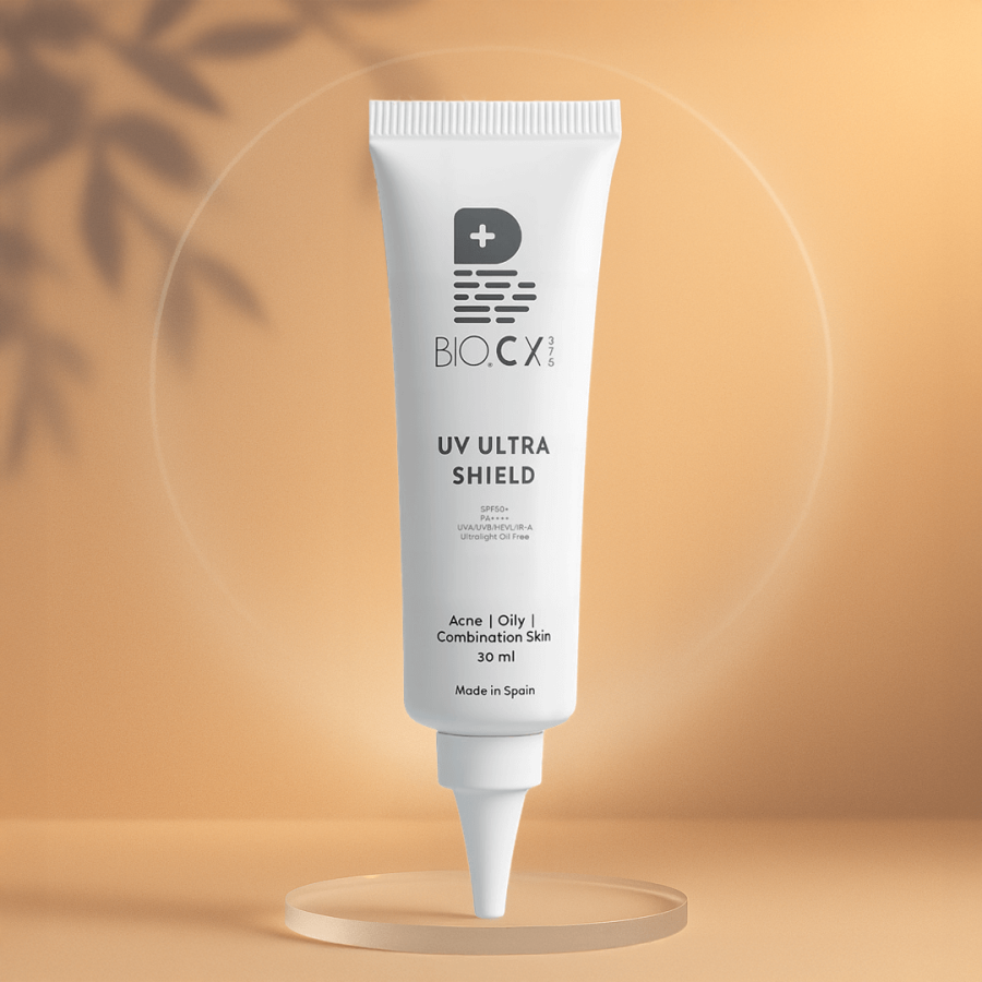 Bio.CX375 UV Ultra Shield is an Ultra-light, oil-free sunscreen for all skin types, including sensitive skin. Delivers very high broad-spectrum protection (SPF 50+ / PA++++) with a weightless, matte finish.